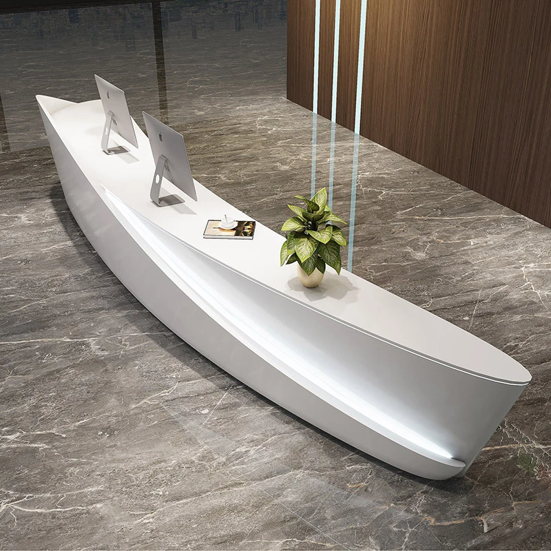 

QTZ09 Custom Modern Reception Desk Beauty Salon Exquisite Office Desk Office Building Front Desk Office Counter Table for Hotel