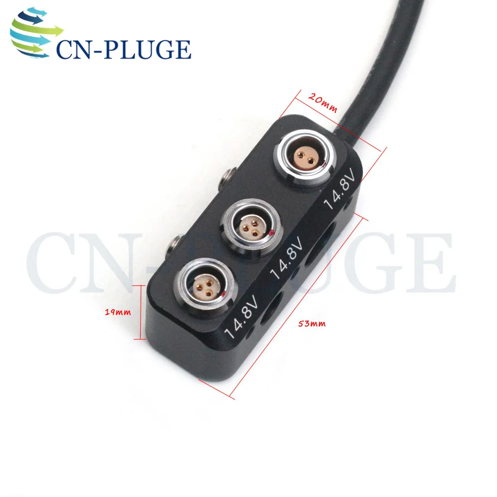 0B 2-pin/RS 3-pin/DTAP Port to 2 X RS 3PIN and 0B 2-pin Female Camera Power Splitter Cable Adapter With 1/4