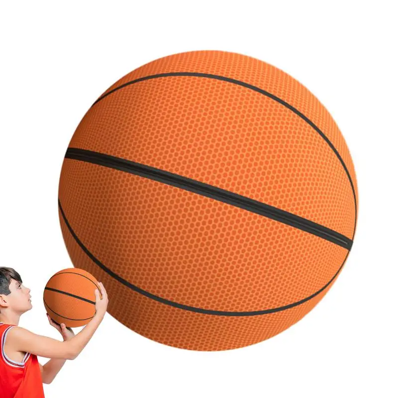 Quiet Dribble Indoor Basketball 7 Inches Indoor Basketball Game Removable Cover High Elasticity Zippered Quiet Basketball