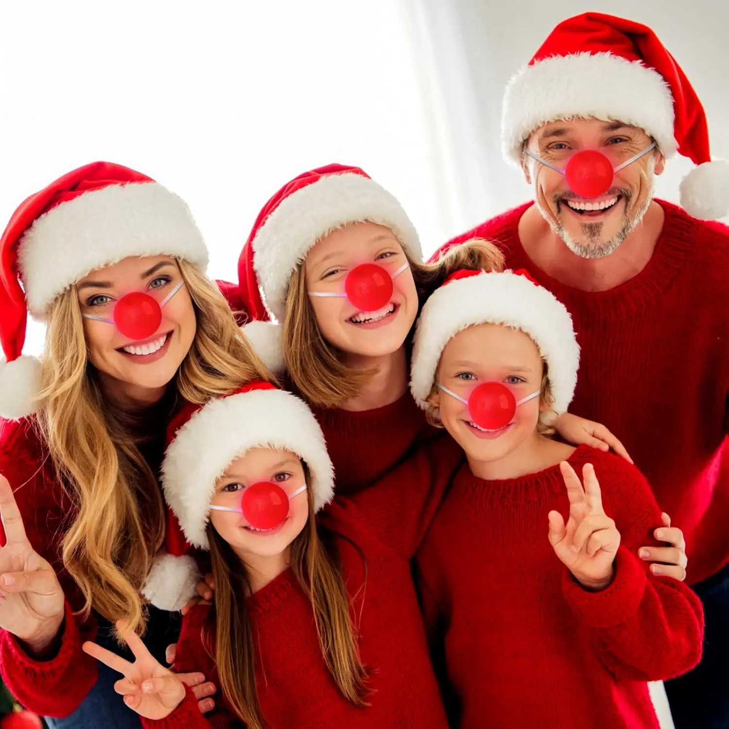 1/2/4 قطعة من البلاستيك المتوهج الأنف الأحمر تضيء أنوف المهرج فستان الدعائم لوازم أداء المرحلة لعيد الهالوين #5