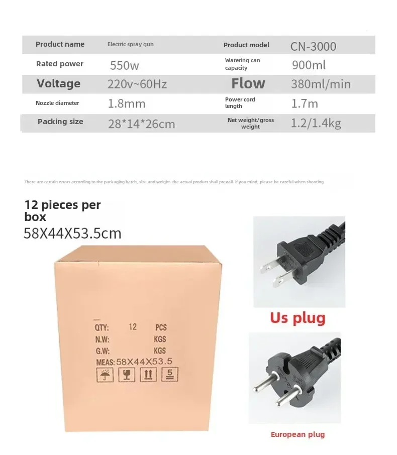 Sprayer Flow Control Easy Spraying Tool Powerful Auto Powerful Electric Spray Gun 550W Household Paint