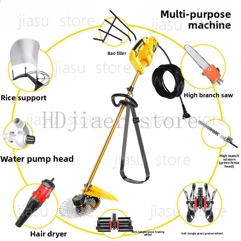 220V high-power lawn mower AC plug-in household lawn mower electric weeding machine garden lawn mower