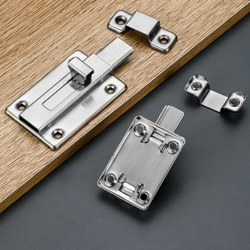 Anti-theft Stainless Steel Door Latch Hasp Buckle 2/3/4Inch Security Self-elastic Spring Bolt Latch Furniture Door Hardware