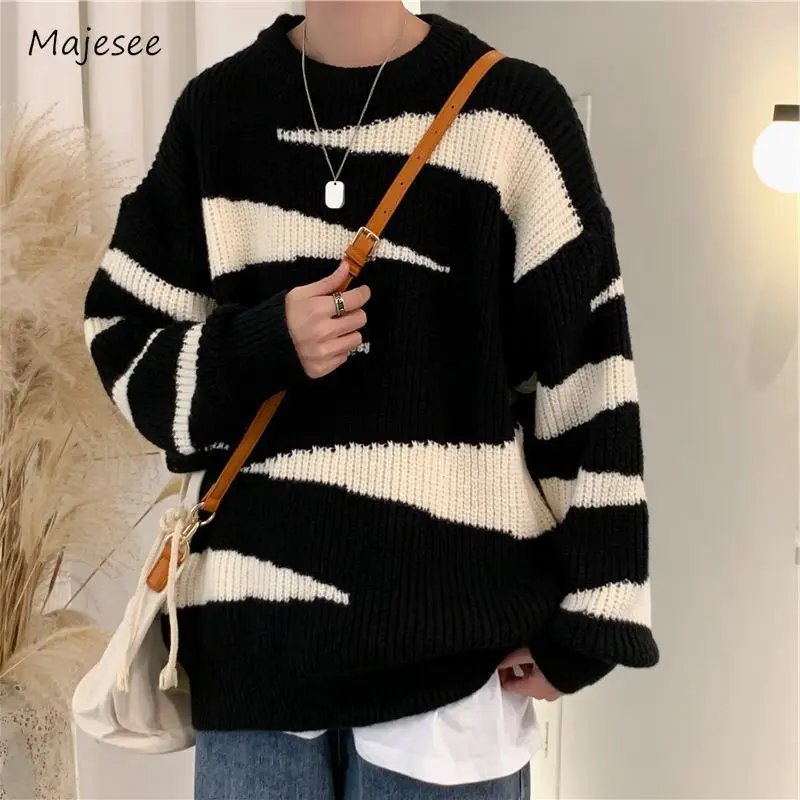 

Pullovers Men Simple Tender Handsome Ins Korean Style Warm Fashion Couple All-match Charming Autumn Daily Casual Loose Cozy New