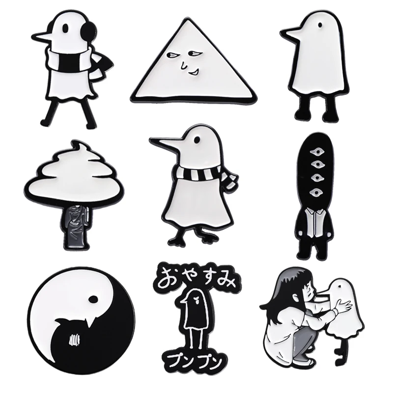 Cartoon Oyasumi Punpun Enamel Pins Cute Animal Brooches Good Night Punpun Cute Lapel Badge Wholesale Brooch Jewelry Accessories