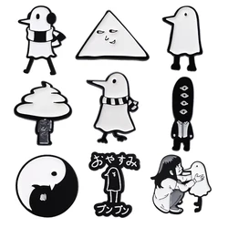 Cartoon Oyasumi Punpun Enamel Pins Cute Animal Brooches Good Night Punpun Cute Lapel Badge Wholesale Brooch Jewelry Accessories