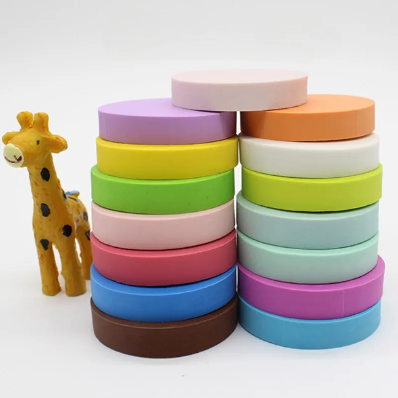 Round 5 * 5 * 1cm Colorful Solid Rubber Engraving Stamp Signature Stamp Sculpture Specific Rubbers Bricks Color Random Shipment