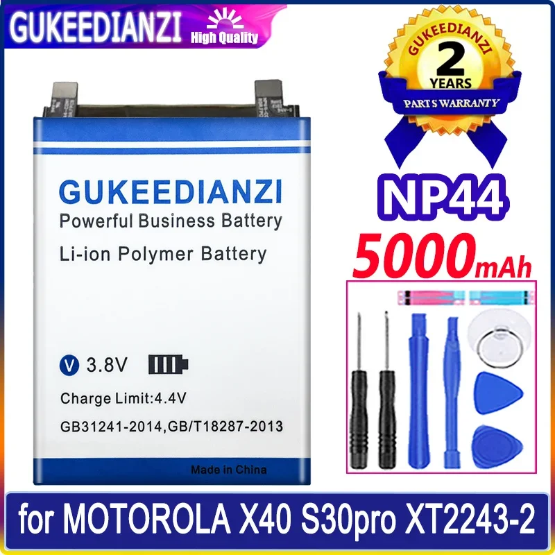 GUKEEDIANZI Battery NP44 5000mAh for MOTOROLA moto X40 XT2301-5 PF46 S30pro S30 Pro XT2243-2 Batteries