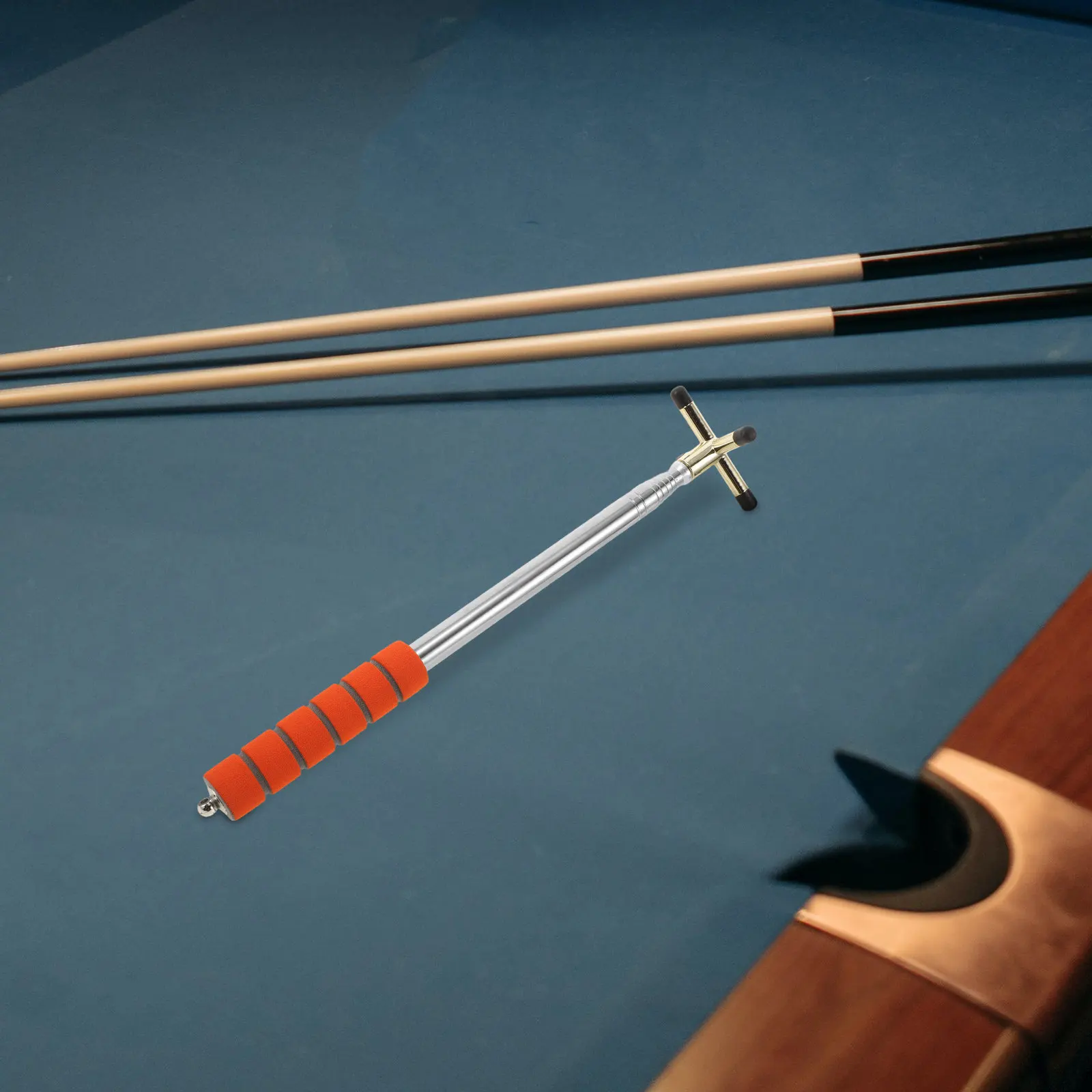 

Retractable Pool Cue Stainless Steel Adjustable Non-Slip Detachable Bridge Head Bow Snooker Bridge Pool Cue Accessories