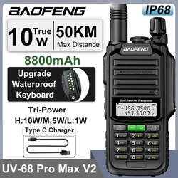 UV-68 Pro Max V2 Baofeng 10W Walkie Talkie Waterproof 8800mah UV98 Pro UV-S22 Pro V2 FM Radio UV68 VHF UHF Dual Band 9R UV-98