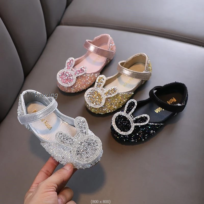 Summer Shoes Pearl Wedding Sandals Girls Glittler Sandals Costumes Flats Shoes for Kid Toddler Princess Crystal Sandals Birthday