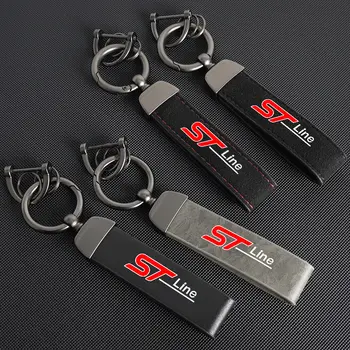 皮革碳纖維汽車鑰匙圈飾品,鋅合金材質,可360度旋轉,適用於福特ST Line、福斯、蒙迪歐、嘉年華、翼虎等車型。 10 最佳銷售 福特福克斯ST鑰匙扣 - №7