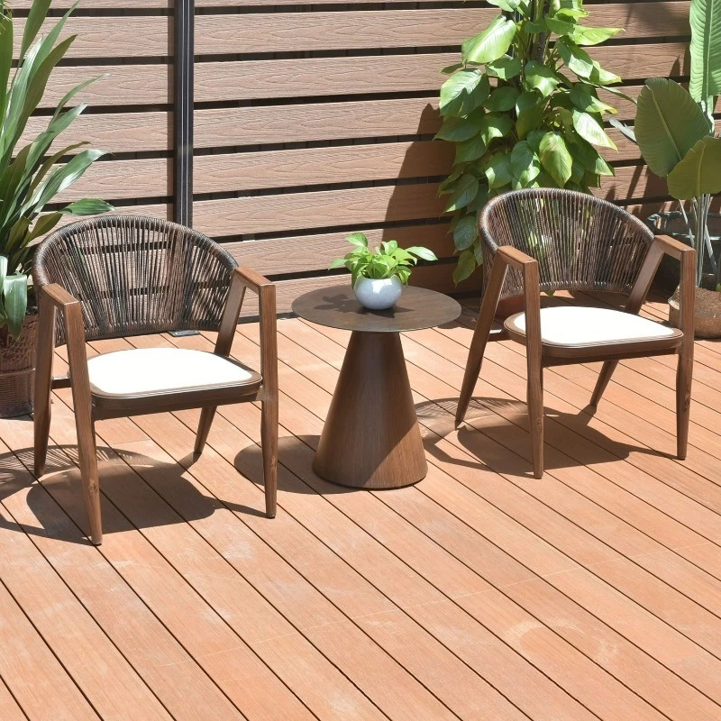 Outdoor rattan chair balcony villa courtyard outdoor furniture hotel homestay garden rattan table and chair combination