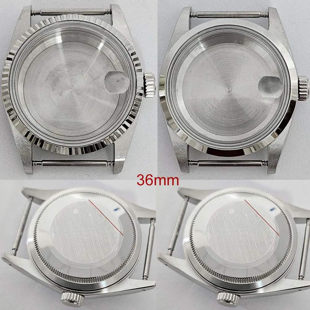 36 مللي متر ساعة زجاجية أكريليك الحال بالنسبة NH35/NH36/4R حركة قاعدة كثيفة 12.9 مللي متر سمك قذيفة صالح 29 مللي متر-28.5 الطلب استبدال الفضة
