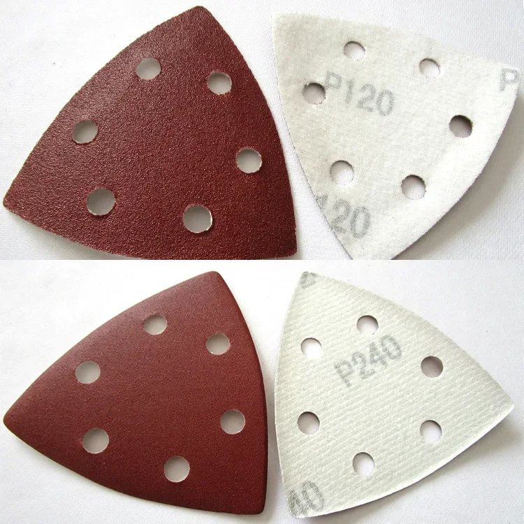 60PCS 90mm *90mm Triangular Sanding Disc Delta Sander Hook & Loop Sandpaper Abrasive Tools for Sanding Grit 40-400