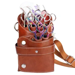 New PU Leather Fashion Hair Stylist Hair Kit Cross Body Belt Fanny Pack Scissors Hairpin Storage Bag