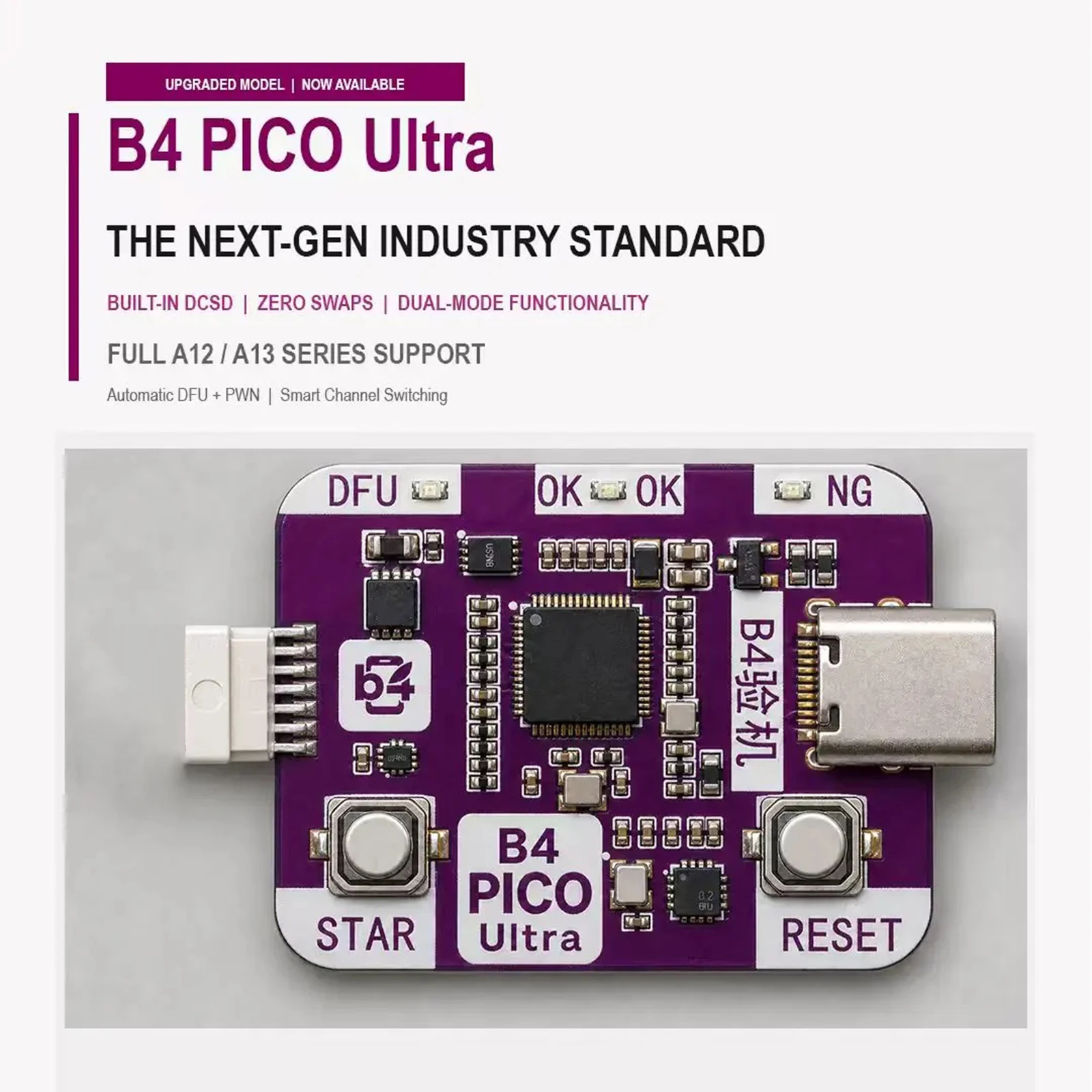 B4 Pico Ultra DFU Repair Tool One-Click Auto Entry DFU Pwn Restart Recovery for XR XS 11 Pro Max