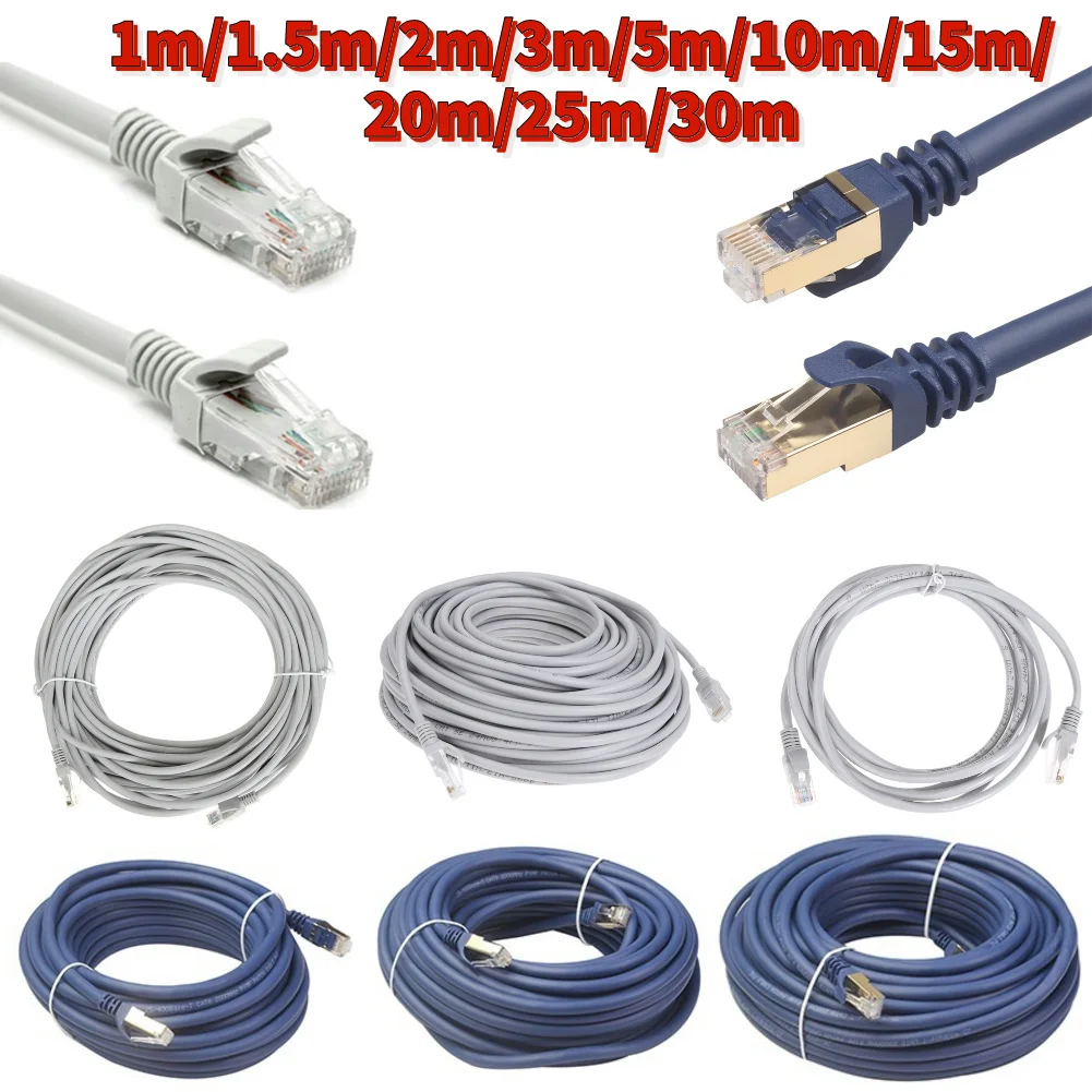 Cable Ethernet de alta velocidad con conector de RJ-45, Cable de conexión de red de Internet, 100 pies para enrutador de PC y ordenador