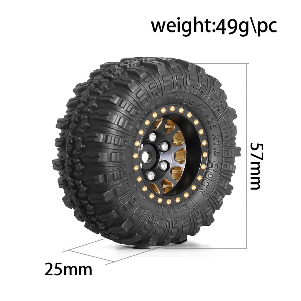 1/24 Messing Duurzame Velgen Band Voor Axiale TRX4M SCX24 RC Auto Deel RC Auto Accessoires Vervangende Onderdelen Zwart