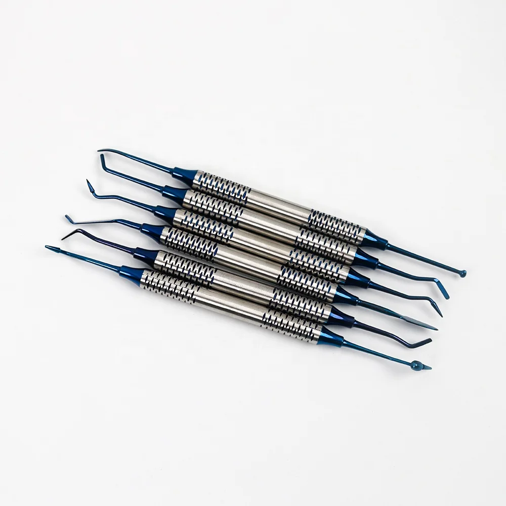 DentalS Composite  Filling Squeegee Titanium Plating Head  Filler Thick Handle  Instrument Material
