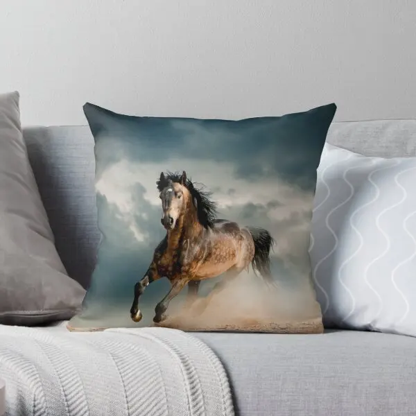 

Galloping Horse Printing Throw Pillow Cover Square Comfort Throw Sofa Case Bed Fashion Soft Home Pillows not include One Side