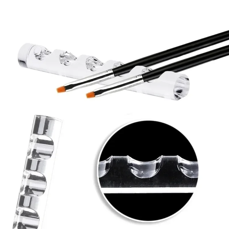 5Pcs Transparent Acrylic Pen Holder Simple Style Brush Holder Stand Display Stand Office Supplies Desk Accessories 5Grids