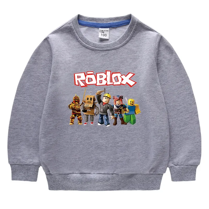 ROBLOX ربيع الخريف جديد ملابس الأطفال الصغيرة والمتوسطة جولة الرقبة هوديي الطفل طويلة الأكمام القطن الطفل أعلى للرجال والنساء