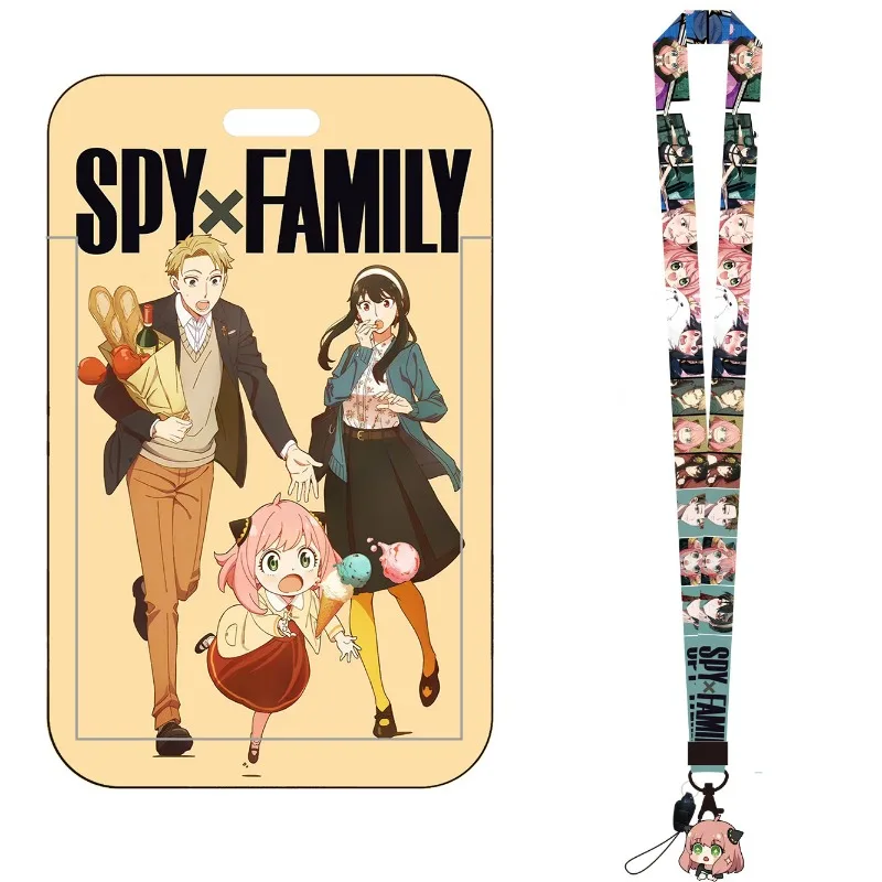 Bandai SPY×FAMILY tempat kartu Slide Yor Forger Twilight Anya Forger Lanyard tempat kartu untuk awal tahun sekolah