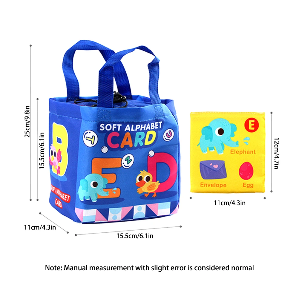 다채로운 알파벳 및 숫자 테마 아기 천 책, 세탁 가능한 조기 학습 교육 책, 조기 학습 장난감