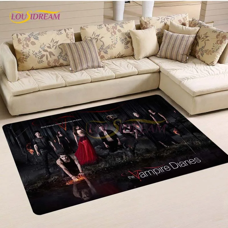 The Vampire Diaries Carpets for Living Room Goth Rugs for Bedroom Carpet Soft Area Rug Picnic Mat Home Decoration