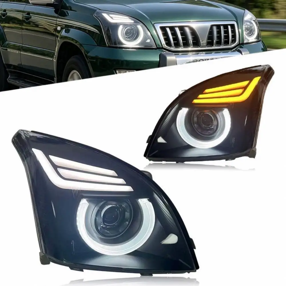 LED Headlights for Toyota Land Cruiser Prado J120 2003-2009 Projetor Headlamp Daytime Running Light