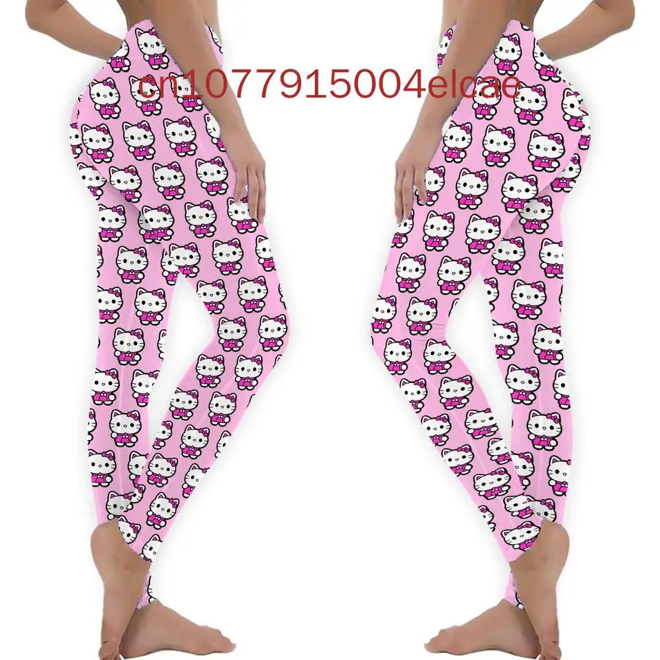 2024 New Hello Kitty Women Leggings Women Sports Pants Ladies Mickey Gym Pants Female Casual Pants