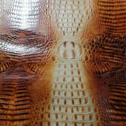 0.9/1mm Two-Tone Alligator Cowhide. First Layer Leather. Real Leather Fabric. Handmade DIY For Styling Bags. Full-Sheet Cutting