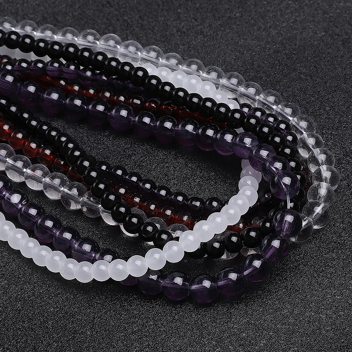 

4-10mm Highly Transparent Glass Round Beads Bulk for DIY Jewelry (Bracelet/Necklace) Making 42-100pcs/Pack