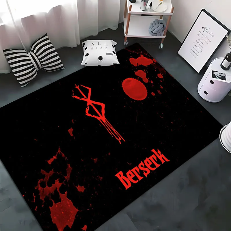 Anime HD Cartoon Guts Sw0rd in BerserkArea Rug, Rugs Living Room Tapete for Bedroom Sofa Doormat ,Decor Kids Non-slip Floor Mat