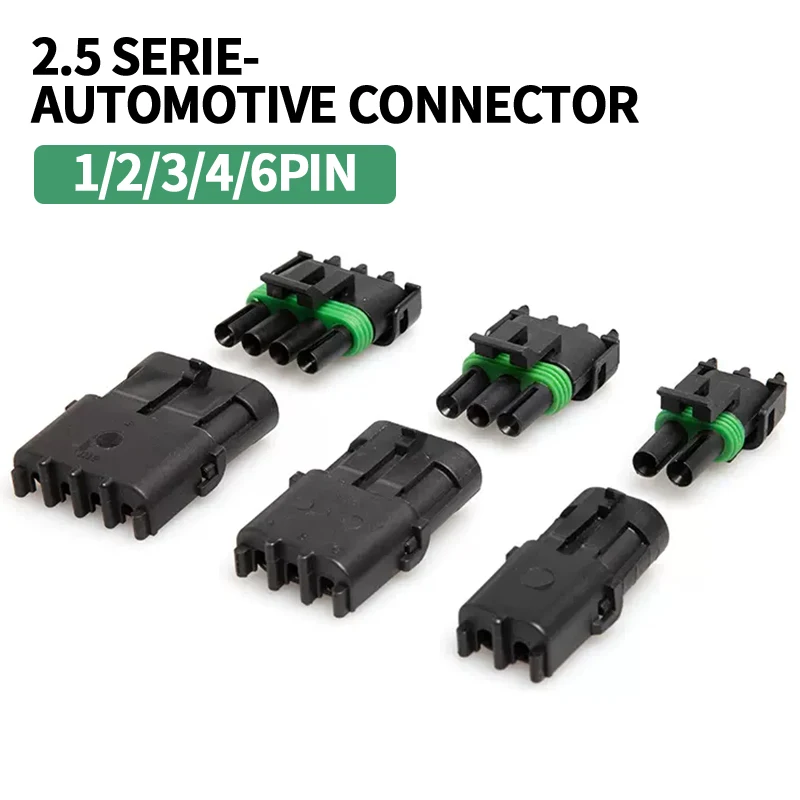 Delphi Automotive Connector 2.5 Series 1 2 3 4 6 Pin GM Electrical Female Male Weather Pack Automobile Socket Plug