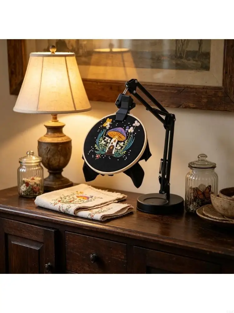 Adjustable Embroidery Stand With Rotating and Folding Designs X3UC
