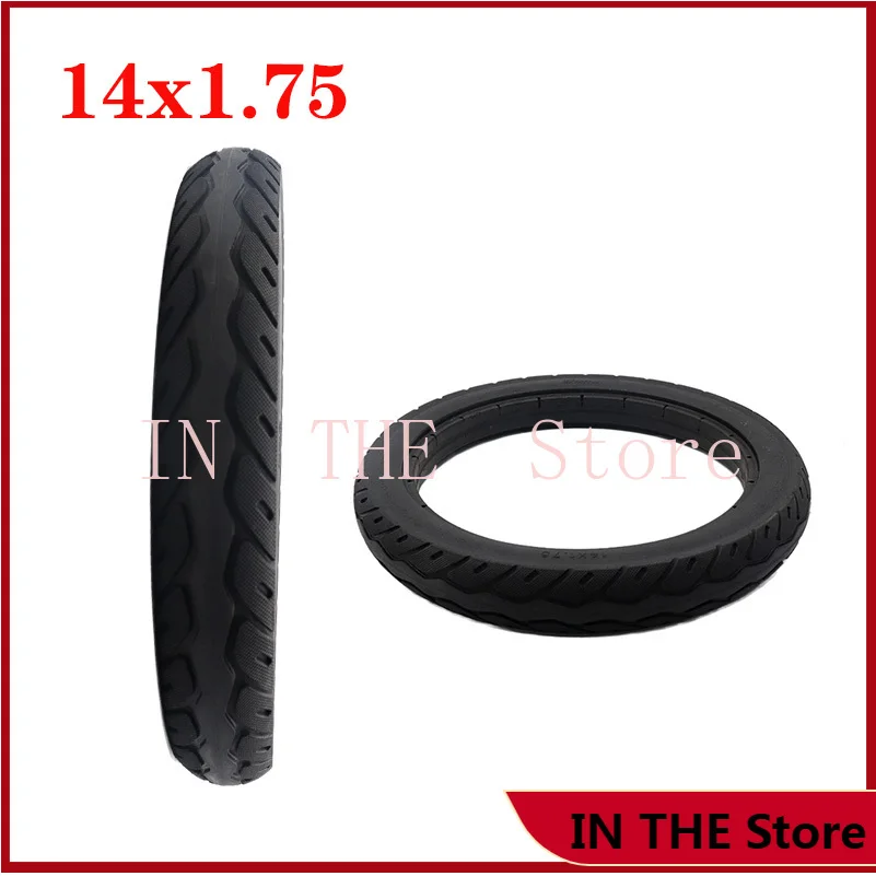 

14x1.75 Solid Tire Non Pneumatic Explosion Proof Tyre for Electric Bicycle Bike 14 Inch Replacement Parts