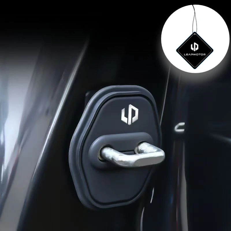 4Pcs for Leapmotor Series Car Door Silicone Protective Cover Door Lock Silent Anti-collision for Leap Motor T03 S01 C11 C01 Reev