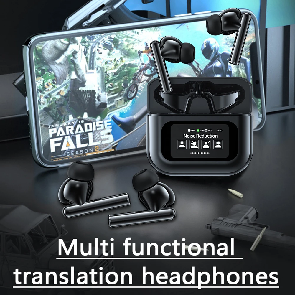 144 Languages Wireless Translation Earphone Real Time Translator Earbuds Bluetooth5.4 Two-Way Instant Translated Business Trip