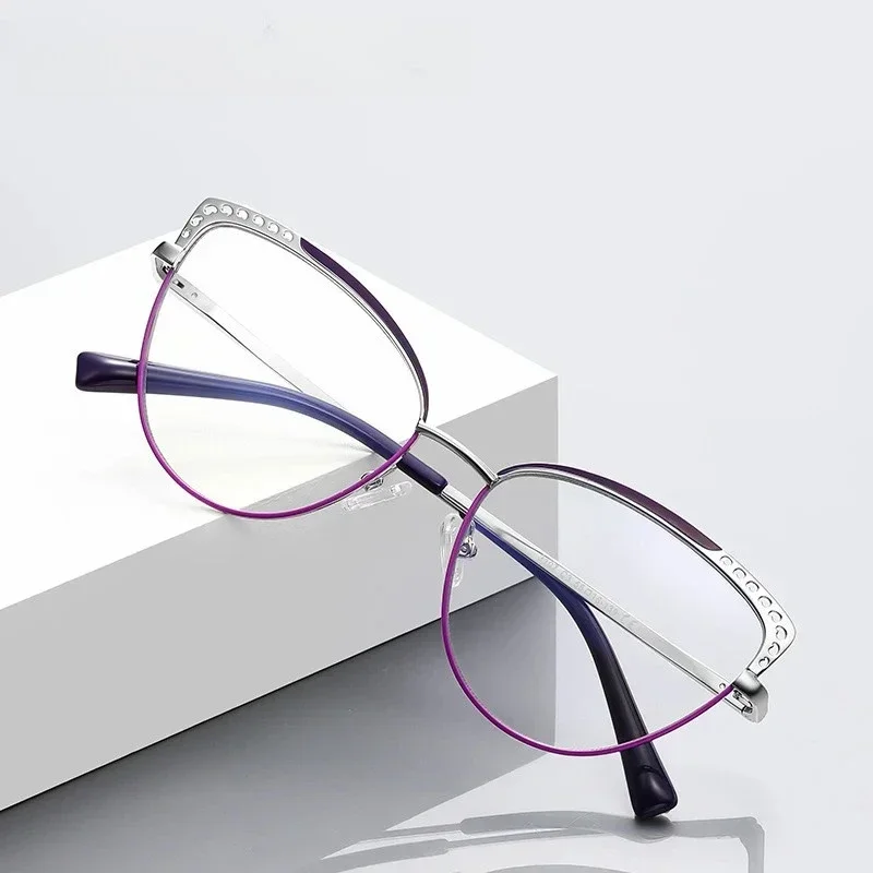 

Ollymurs Optical LensesCat Eye Clear Lenses Transition with Recipe Prescription Glasses Multifocal Progressive Eyeglasses for F