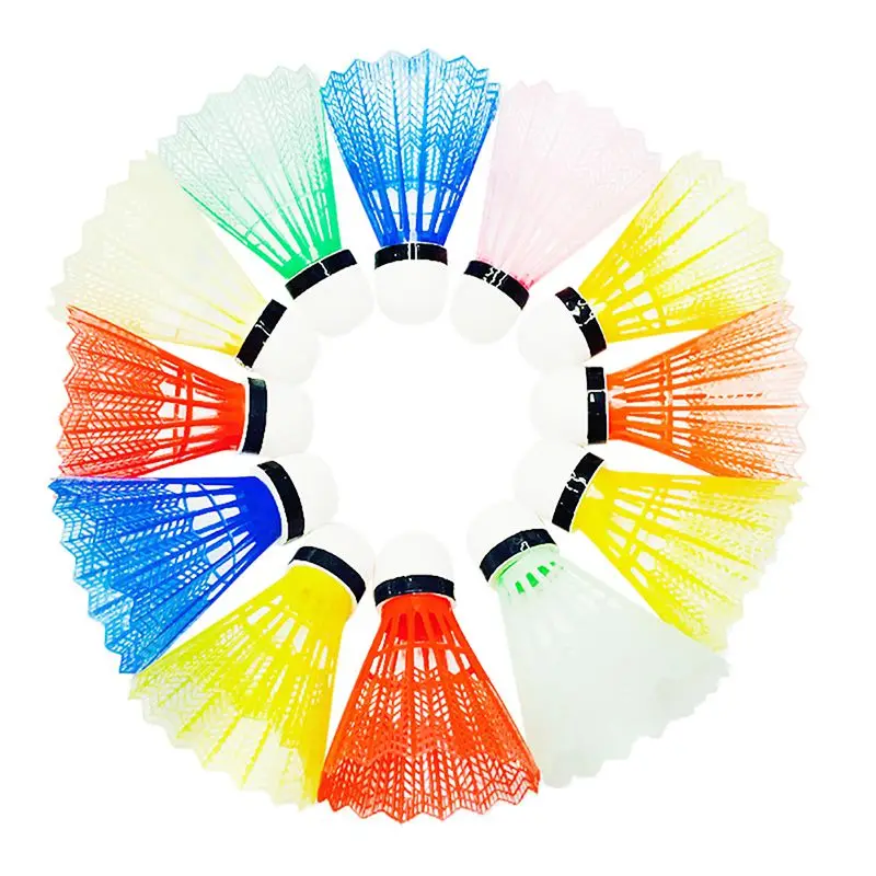 12pcs/set Colorful Portable Plastic Training Badminton Ball Outdoor Sports Activities Supplies