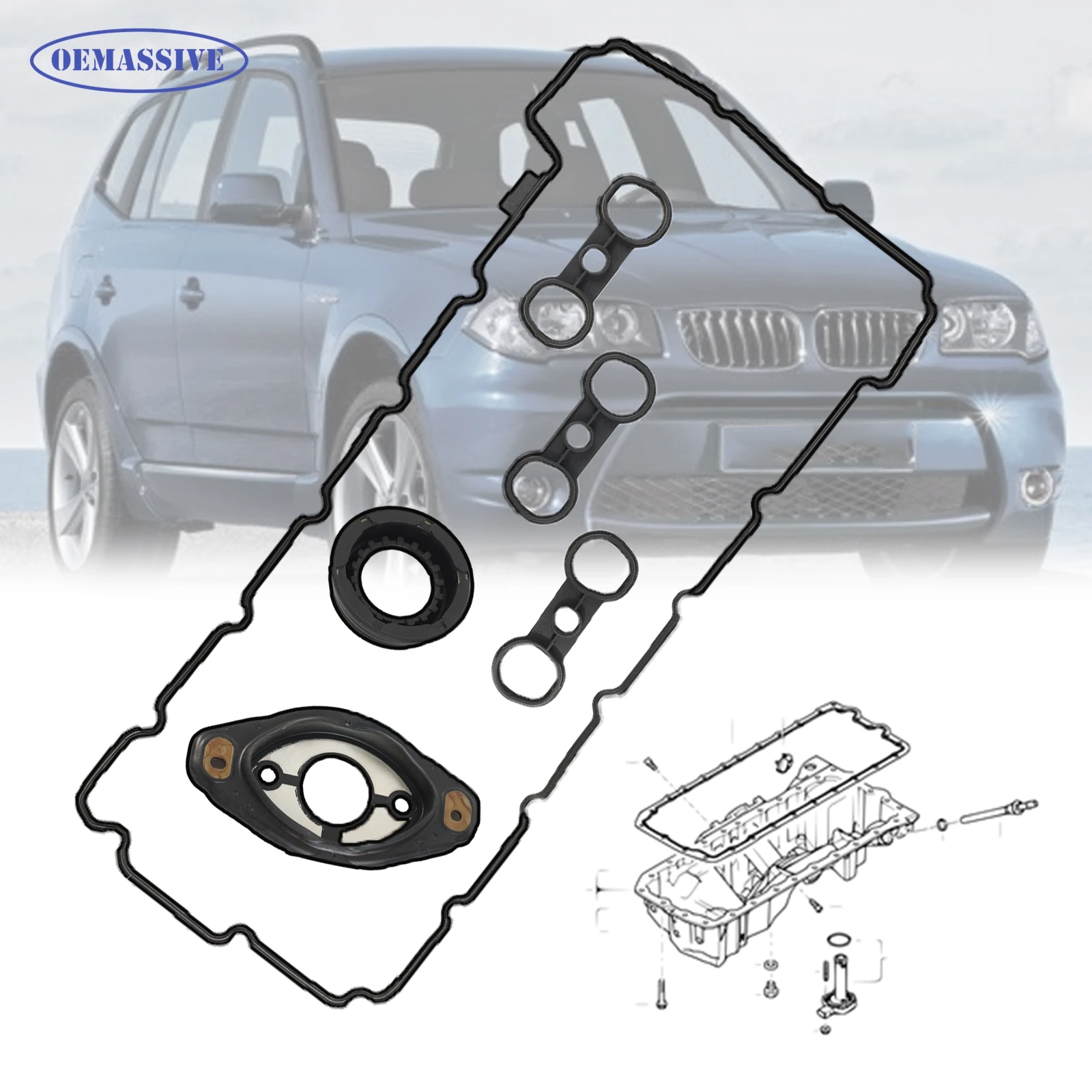 Accessories Valve Cover Gasket Set For BMW 3 Coupe X1 X3 X5 Z4 323i 325i 328i 330i 528i 2.0 3.0L 2005-13 11127582245 11127559311