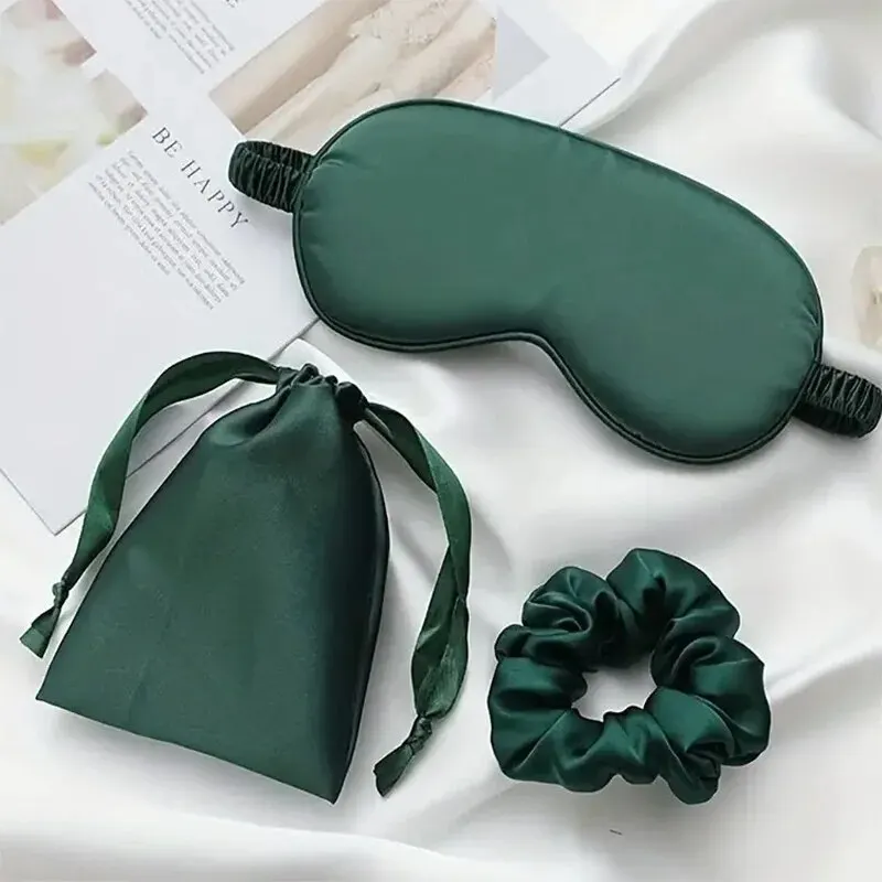 【Hot sales】Silk-like sleeping eye mask with storage bag and scrunchie, soft cooling eye mask for face