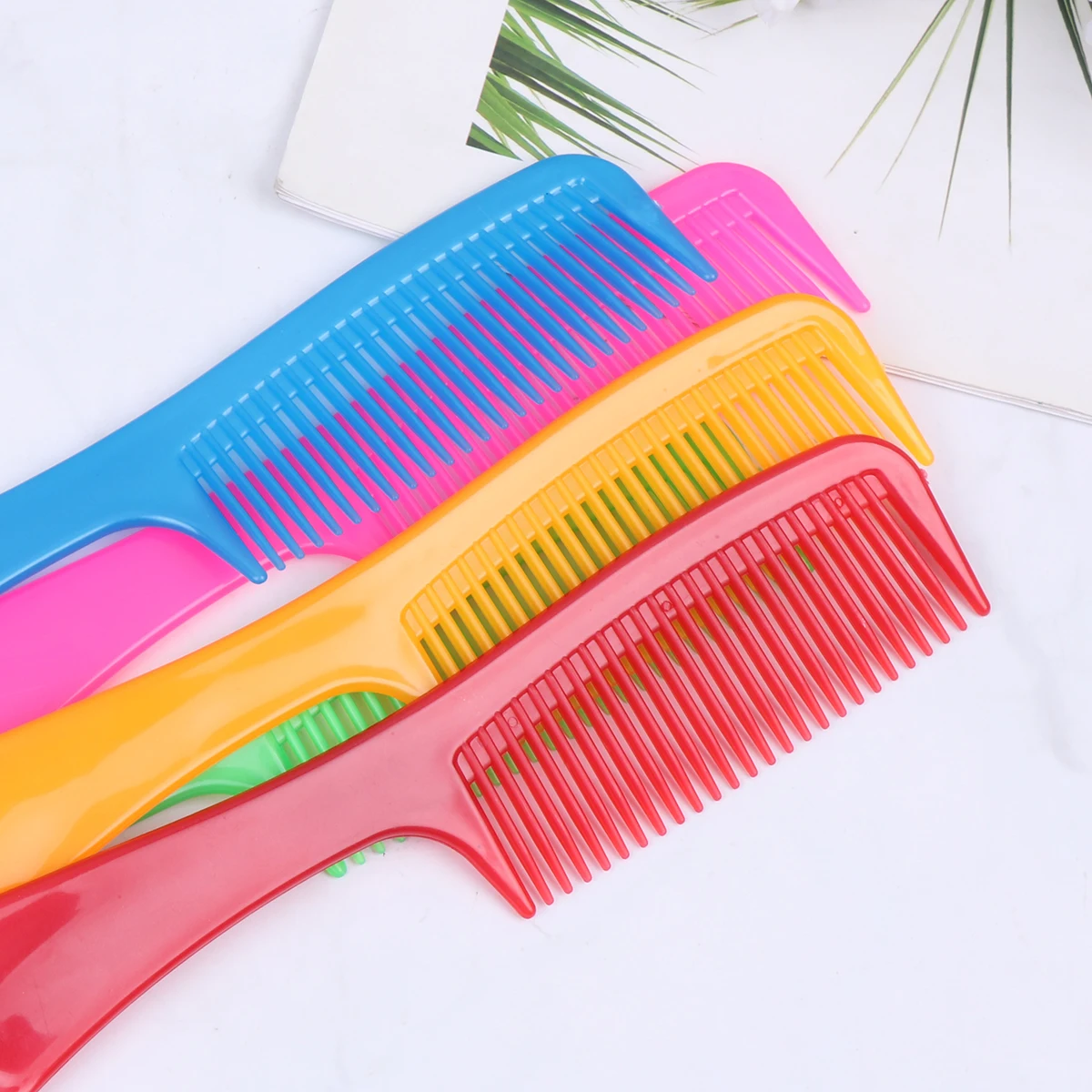 

15pcs Hair Care Comb Plastic Colorful Combs for Women Styling Accessories Haircut Detangle Anti Static Smooth Long Handle
