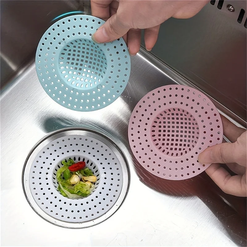 

3Pcs Multi-Color Sink Drain Mesh Filters Reusable Washable Drain Strainers Sturdy Anti-Clog Mesh Cover Insect Proof Barrier Durable Drainage Accessories Effective Hair Debris Catcher for Kitchen Sink Bathroom Bathtub Floor Drains Household Use