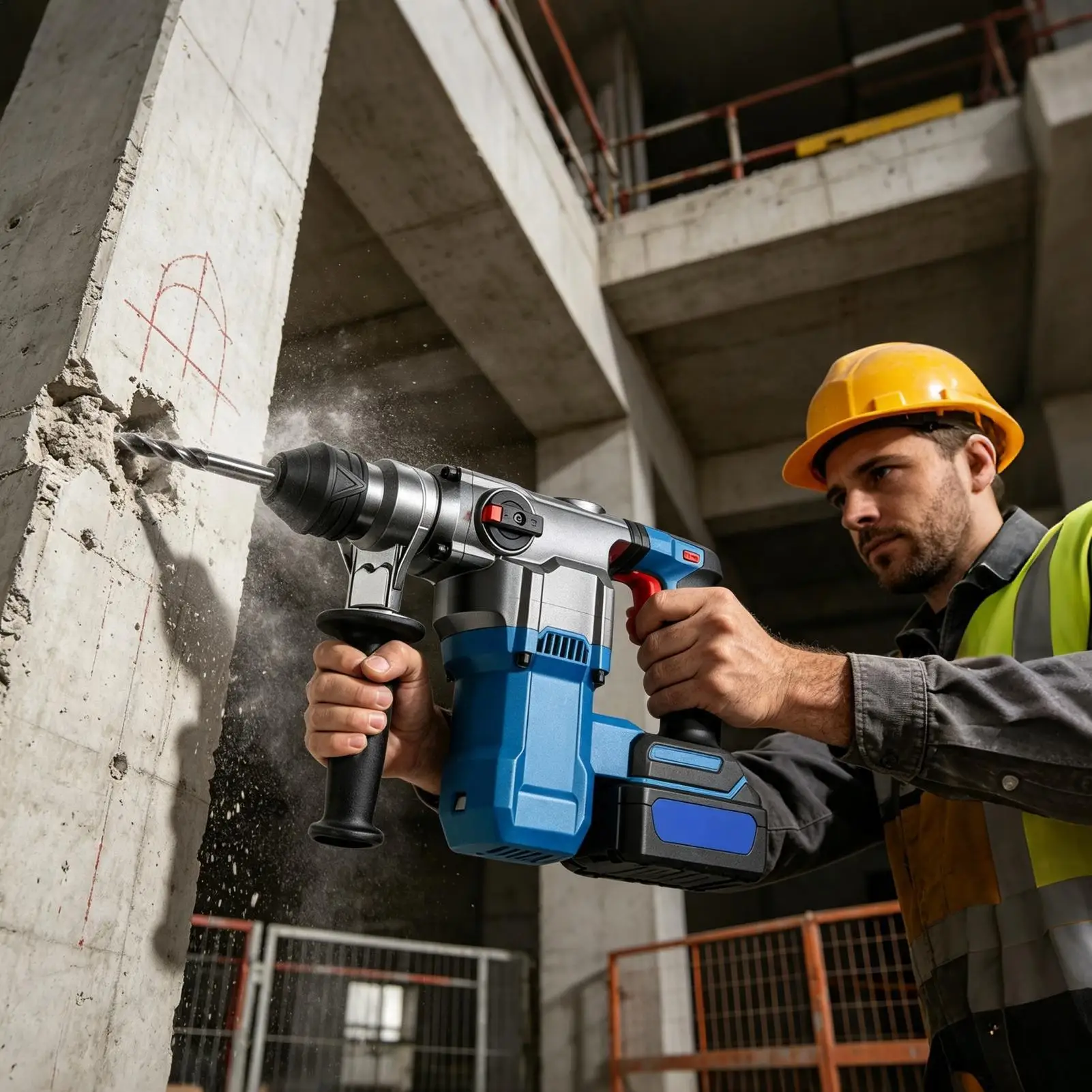 Electric Hammer Drill Front Handle 60-65mm Adjustable Heavy Duty Accessory Non-Slip Electric Hammer Side Handle For Construction