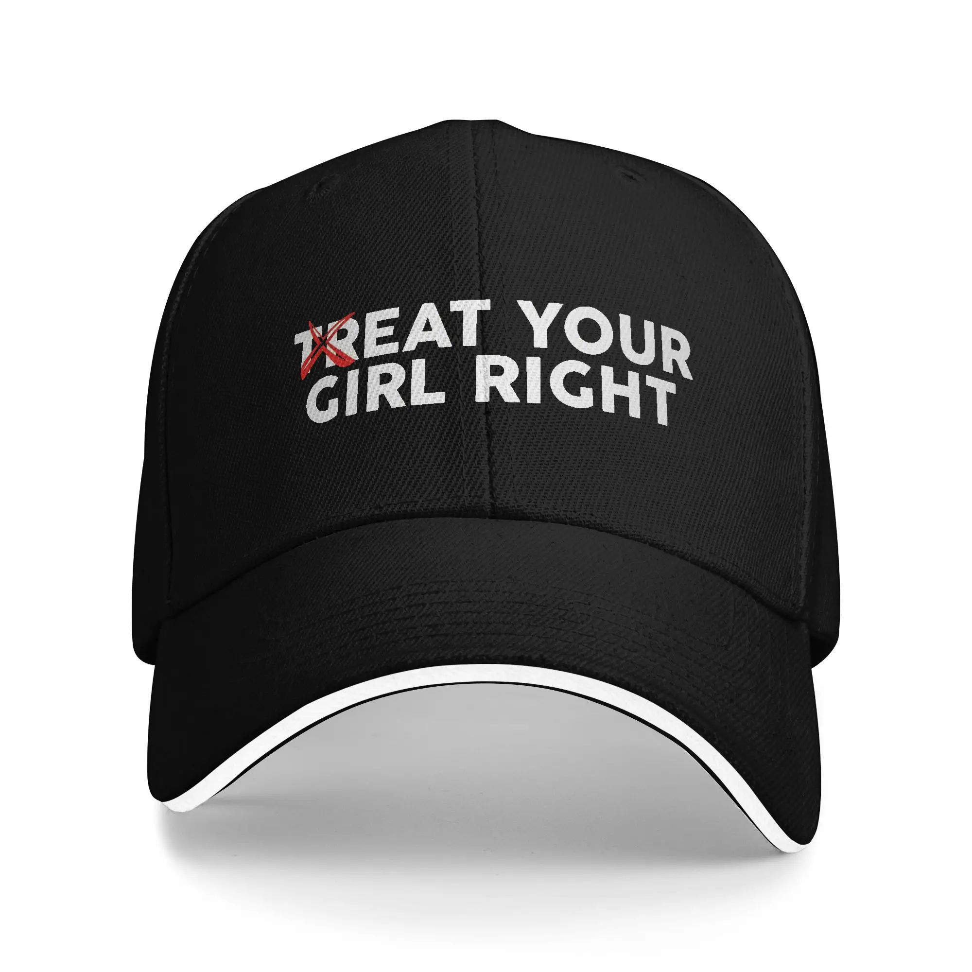 Treat Eat Your Girl Right Joke Sandwich Cap Men Women ,Fashion  Hats Sun Hats Adjustable Polyester Baseball Cap Summer