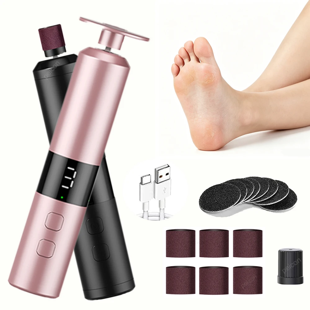 

Electric Foot Callu Remover 2 in 1 Rechargeable Foot File Nail Polisher Professional Electric Foot File Remover Feet Dead Skin