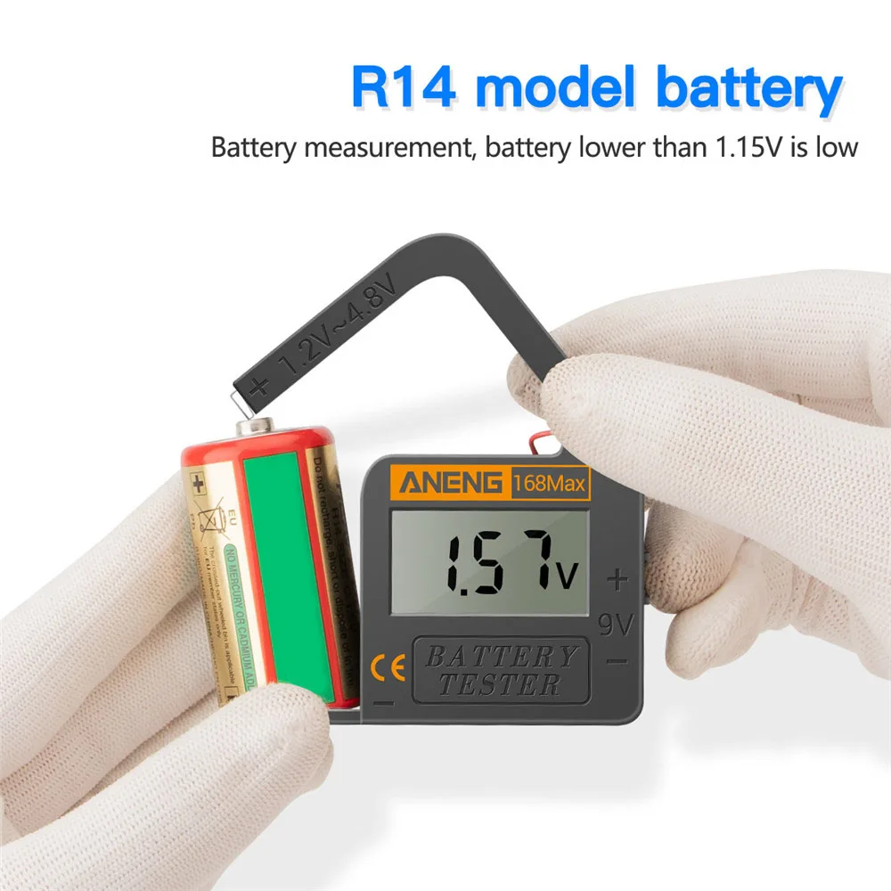 168Max Digital Lithium Battery Tester Capacity Test Checkered Load Analyzer  Display Check AAA AA Button Cell For 18650 Battery